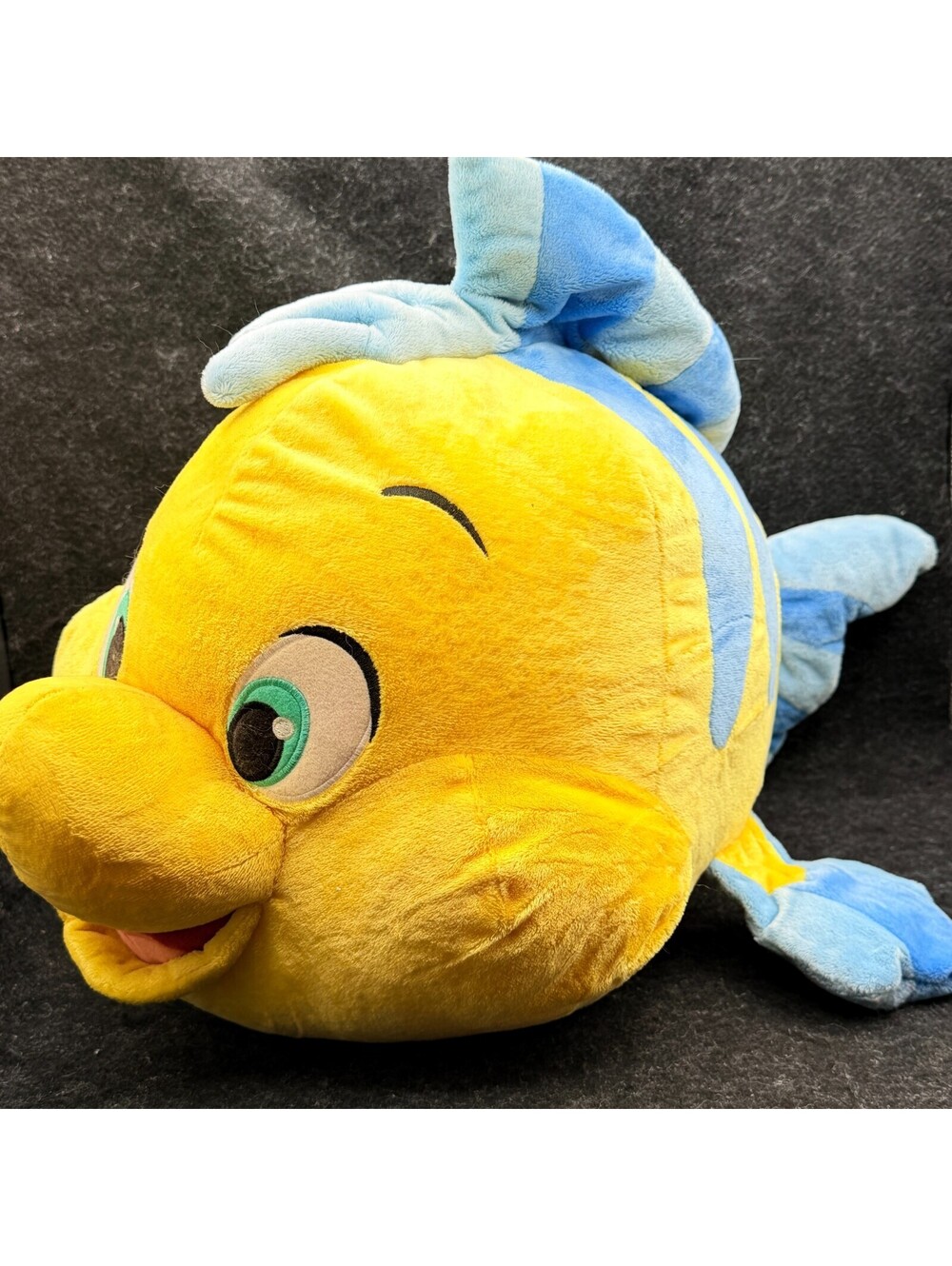 Disney Store Exclusive Large Jumbo 23" MC Flounder Plush from The Little Mermaid
